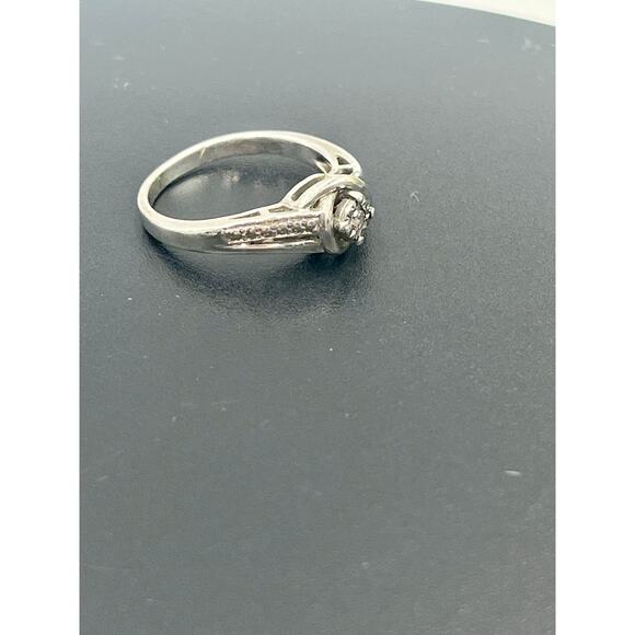 Sterling Silver Diamond Love Knot Promise Ring Size 8 with Accent Stones 3.15 - Picture 7 of 11
